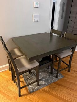 Grey Hightop Dining Table 4 Chairs