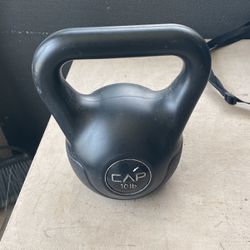Kettle bell 10 pound plastic $10