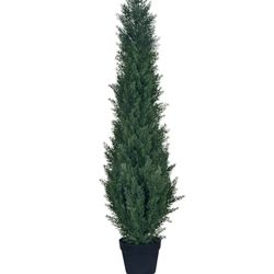 4ft Artificial Cedar Topiary Trees - Fake Boxwood Topiary Cypress Trees Potted Plants, Artificial Plants Shrubs for Home Indoor Outdoor Garden Porch D