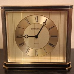 VINTAGE REFLECTIONS QUARTZ MANTEL CLOCK - GOLD TONE 