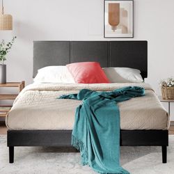 Platform Queen Bed Frame with Split Headboard