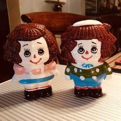 Vintage Raggedy Ann And Andy Salt And Pepper Shaker Japan