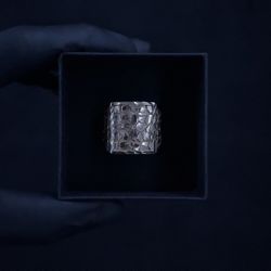 10K thick diamond cut nugget ring. 