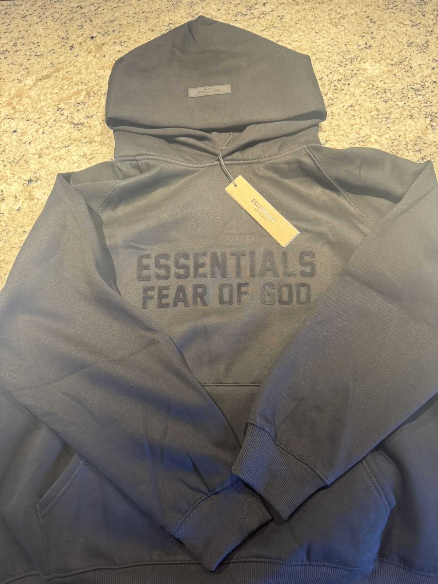 Mens Essentials Fear Of God Hoodie Black Medium  *New*