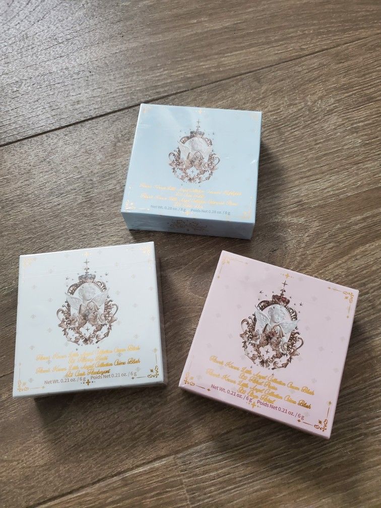 Flower Knows Little Angel Collection Embossed Highlighter And Cream Blush Makeup 
