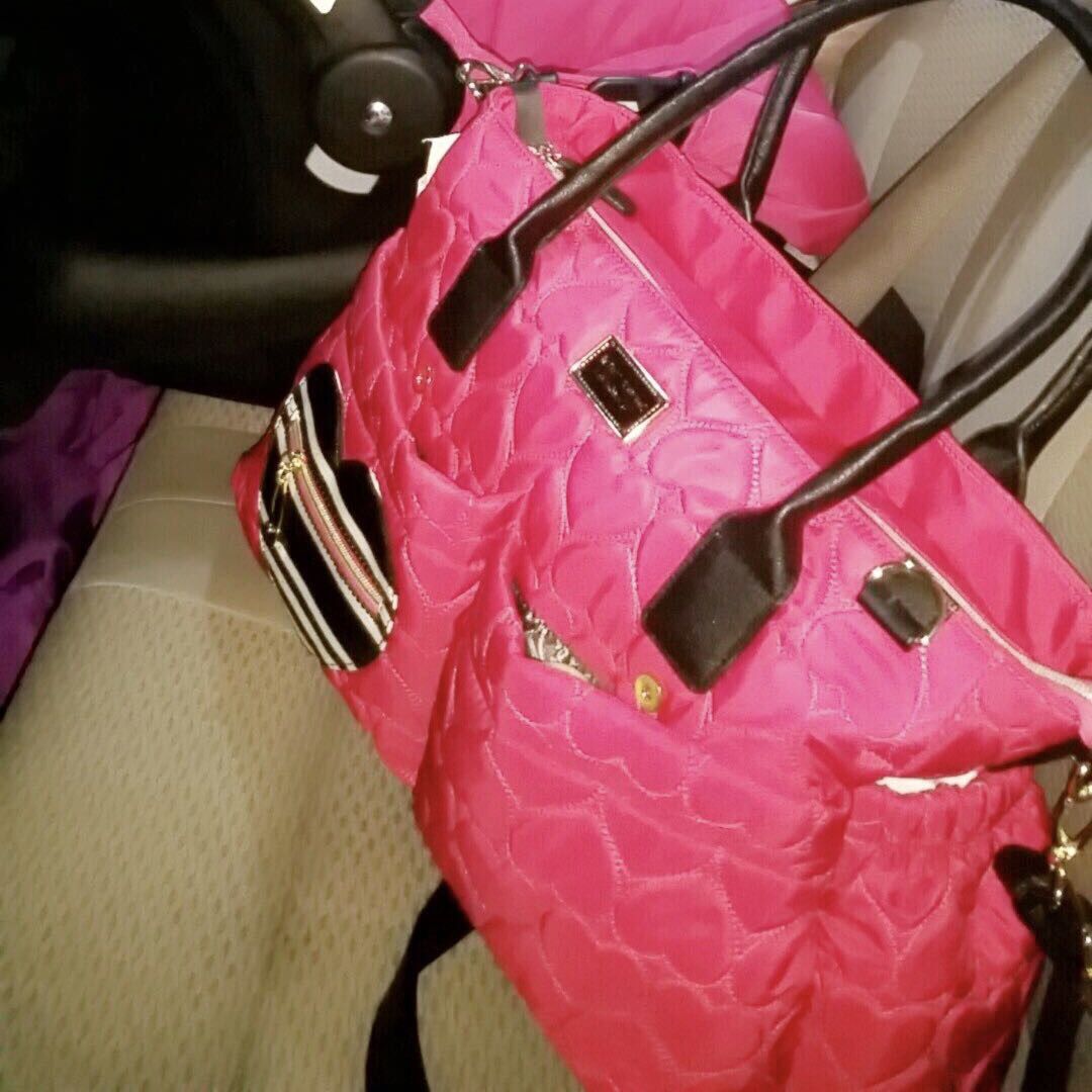 Hot pink & Black Betsy Johnson Diaper Bag
