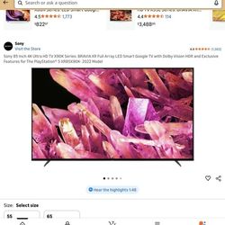 Sony 85 inch 4k full array led tv like new XR-85X90K $800