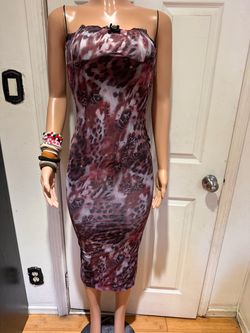 Animal Print Spaghetti Strap Midi Dress