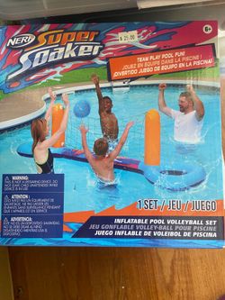 Nerf Super Soaker Pool Volleyball Set Inflatable Pool Float with Net and Ball
