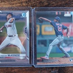 Triston McKenzie  Rookie Baseball Card Collection and one numbered card!!