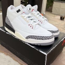 Size 10 Reimagined Jordan 3 "White Cement"