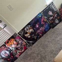 🔥 Anime Canvas Wall Art Set – Demon Slayer, Naruto, Attack on Titan