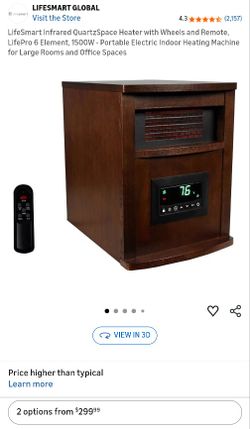 LifeSmart LifePro 1500 Watt Portable Electric Infrared Quartz Space Heater