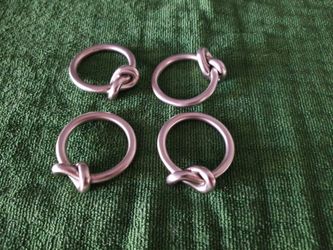 Set Of 4 Restoration Hardware Steel Knot Napkin Rings