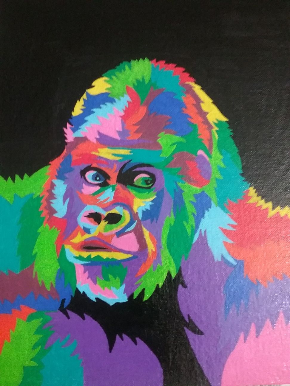 Gorilla Pop Art Acrylic Painting Panel