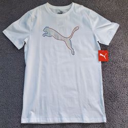 Puma White Graphic Logo T-Shirt