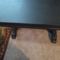 Very Nice Entryway Table Painted Black Intricate Leg Detail