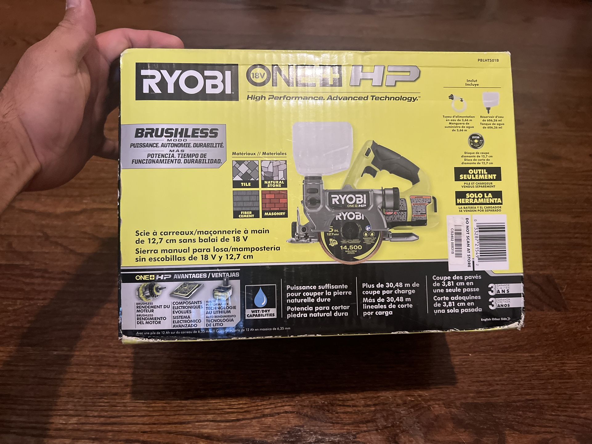 ONE+ HP 18V Cordless Handhe Wet/Dry Masonry Tile Saw