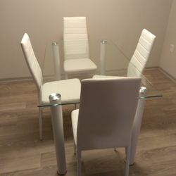 Beautiful New White Dining Table Set On Sale