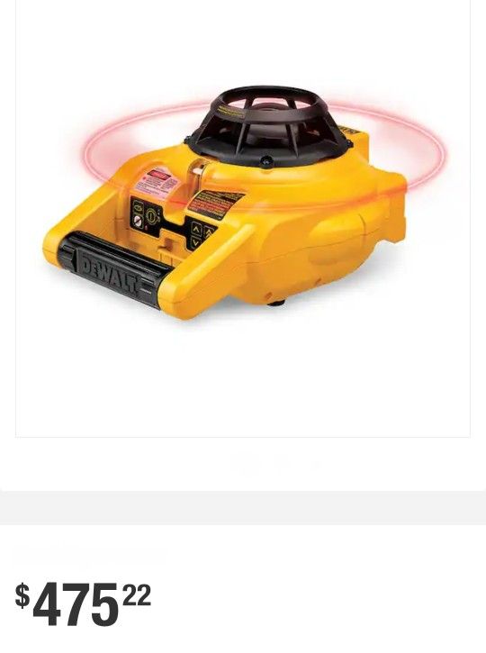 New DEWALT 150 ft. Red Self-Leveling Rotary Laser Level with Detector Clamp, Wall Mount, Remote, Used Bag, Batteries. Retails $520 with Taxes!