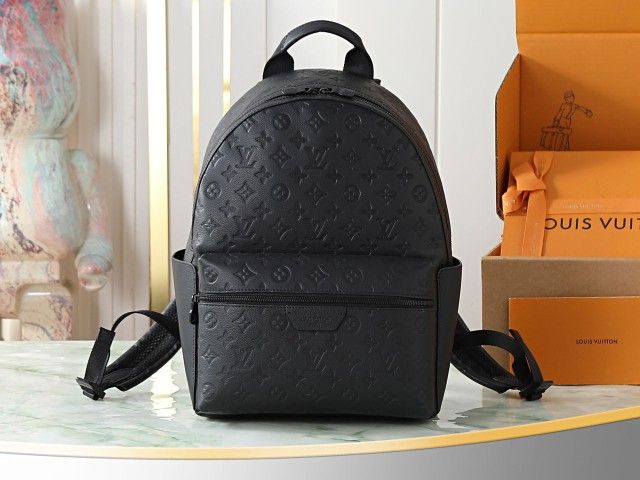 Louis Vuitton Black Embossed Backpack – Sleek LV Bag
