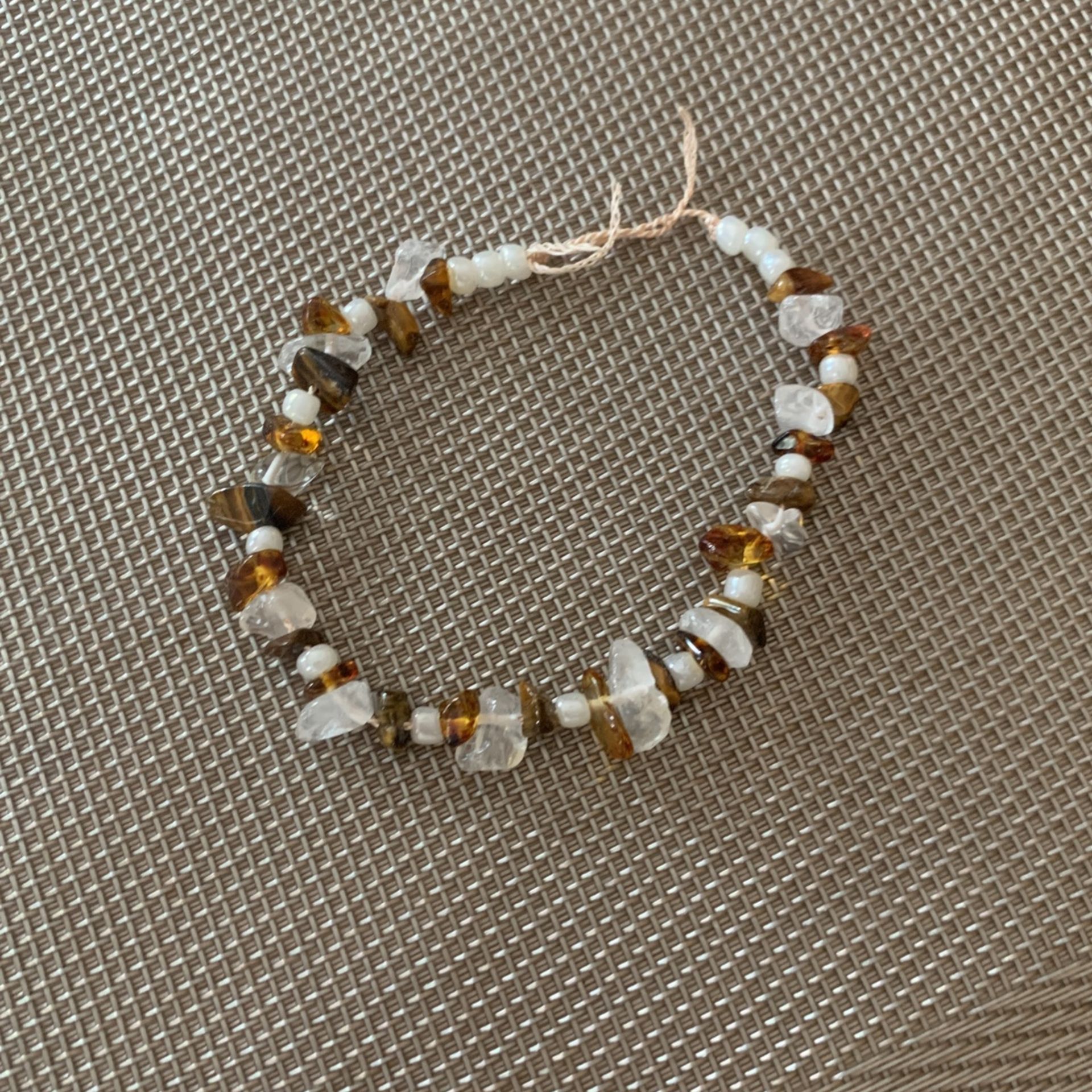 Amber Clear Quartz Crystal Bracelet