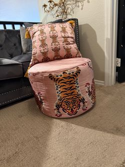 World Market Ottoman and pillow