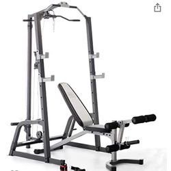 Marcy Pro Deluxe Cage System with Weightlifting Bench All-in-One Home Gym Equipment PM-5108 NIB