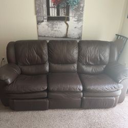 Dark Brown Leather Couch