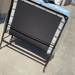 Twin Metal Folding Rollaway Bed With Mattress