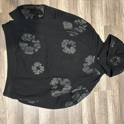 Black On Black Denim Tear Hoodie 