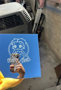 Custom engraved Betty boop mirror