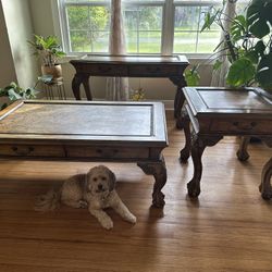 3 Piece Wooden Table Set