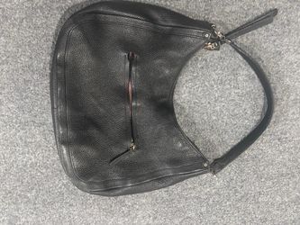 Black Leather Shoulder Hobo Bag