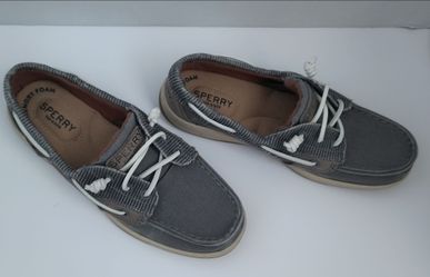 Women's Sperry Grey Top Sider Boat Shoes Size 6.5M