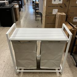 VASAGLE Laundry Hamper Basket Sorter with 2 Pull-Out and Removable Bags - White