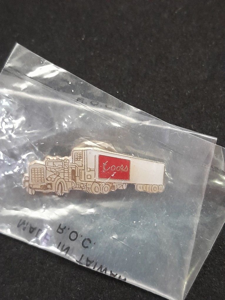 Coors Truck Enamel Lapel Hat Tie Pin New Old Stock 1980s