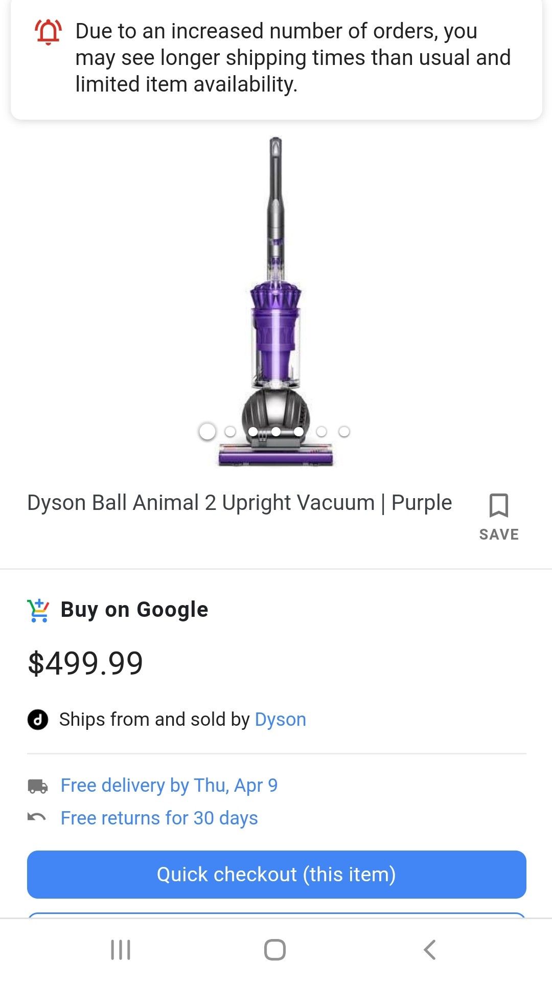 Dyson ball animal 2 vacuum