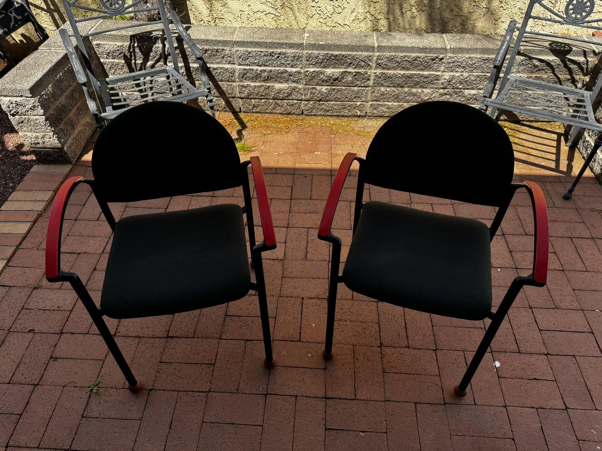 Two Modern Chairs - Black & Red