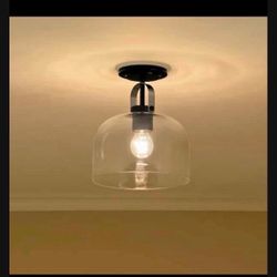 Kichler 38275 Kaelix 10 in. 1-Light Semi Flush with Clear Glass in Black