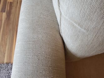 Beige Fabric Sofa Armrest and Cushion