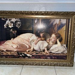 Vintage Wall Painting 41”x27”inch Wood 