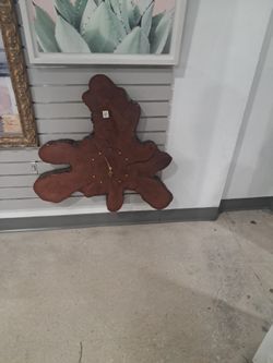 Vintage Handmade Live Edge Burl Wood Slab Wall Clock 20" x 18" in GREAT CONDITIO