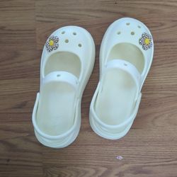 White Wedged (Non) Crocs