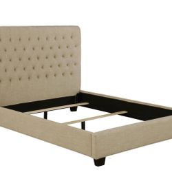 Chloe Oatmeal Upholstered King Panel Bed
