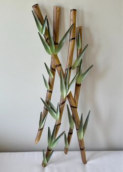 31” Metal Bamboo Decorative Wall Art