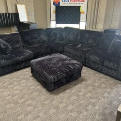 Extra Deep Comfy Black Sectional 🖤