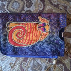 Laure'l Burch Embroidered Cat Crossbody Handbag 