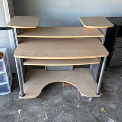 Multi Level Wooden Computer Desk