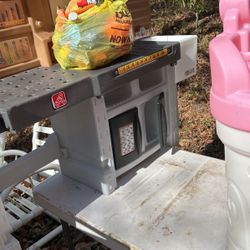 Childs Work Bench Has Tools With It